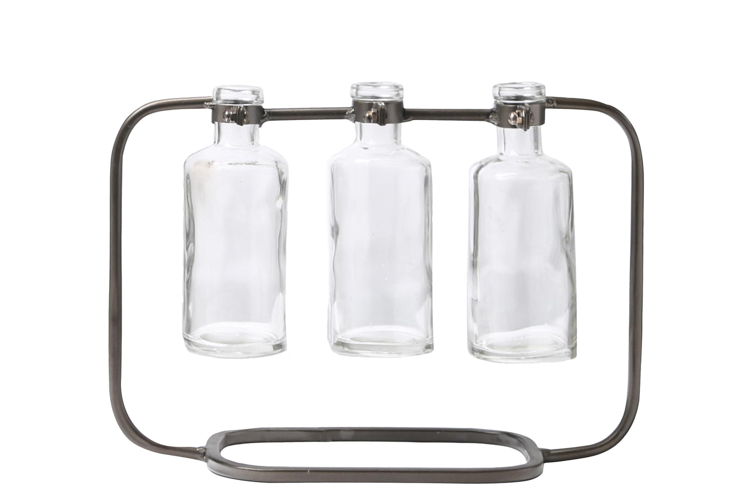 Metal Vase Metallic Finish Gunmetal Gray-11.75"H -295