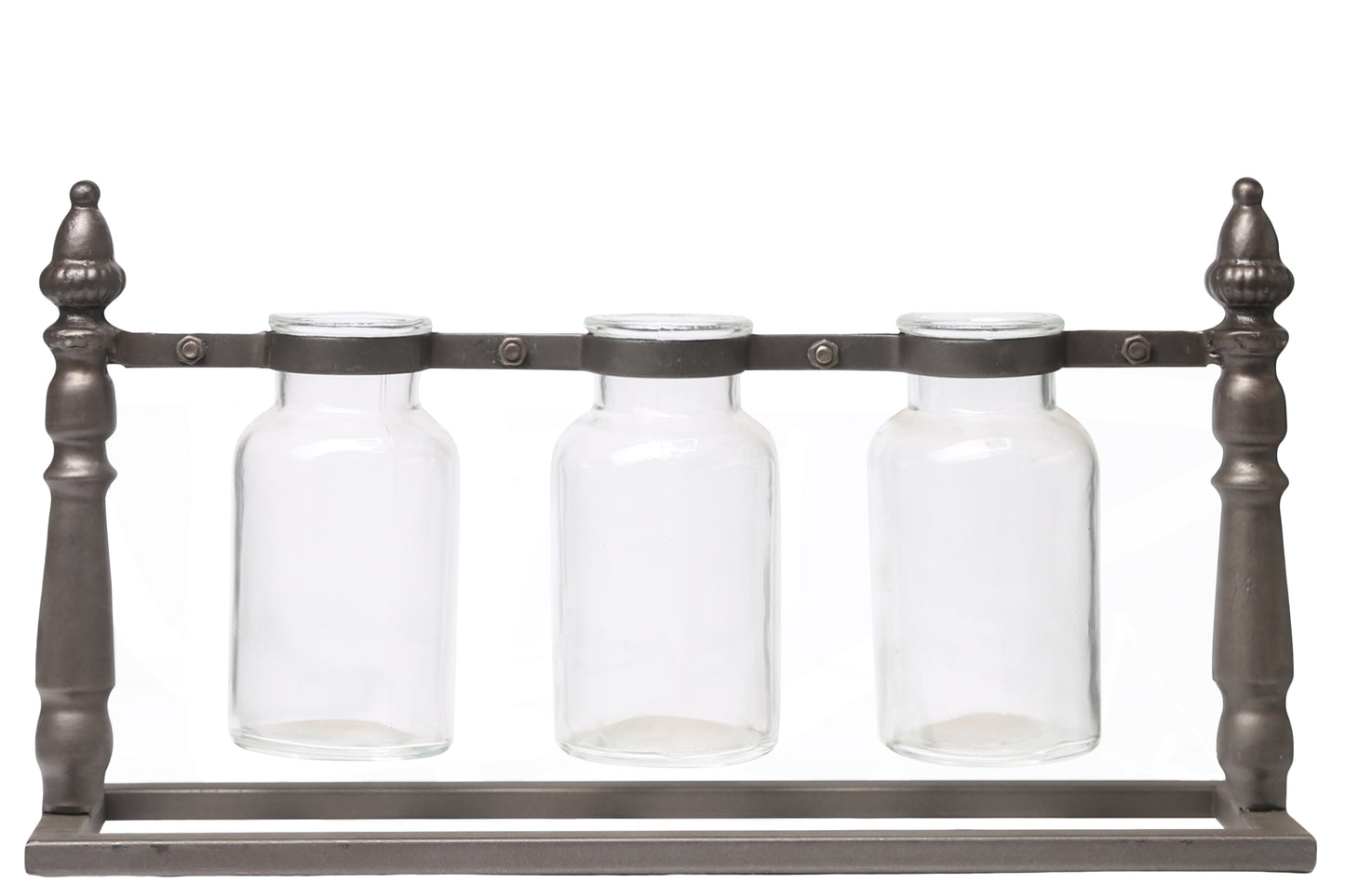 Metal Rectangle Bud Vase Holder Metallic Finish Copper-7.50"H