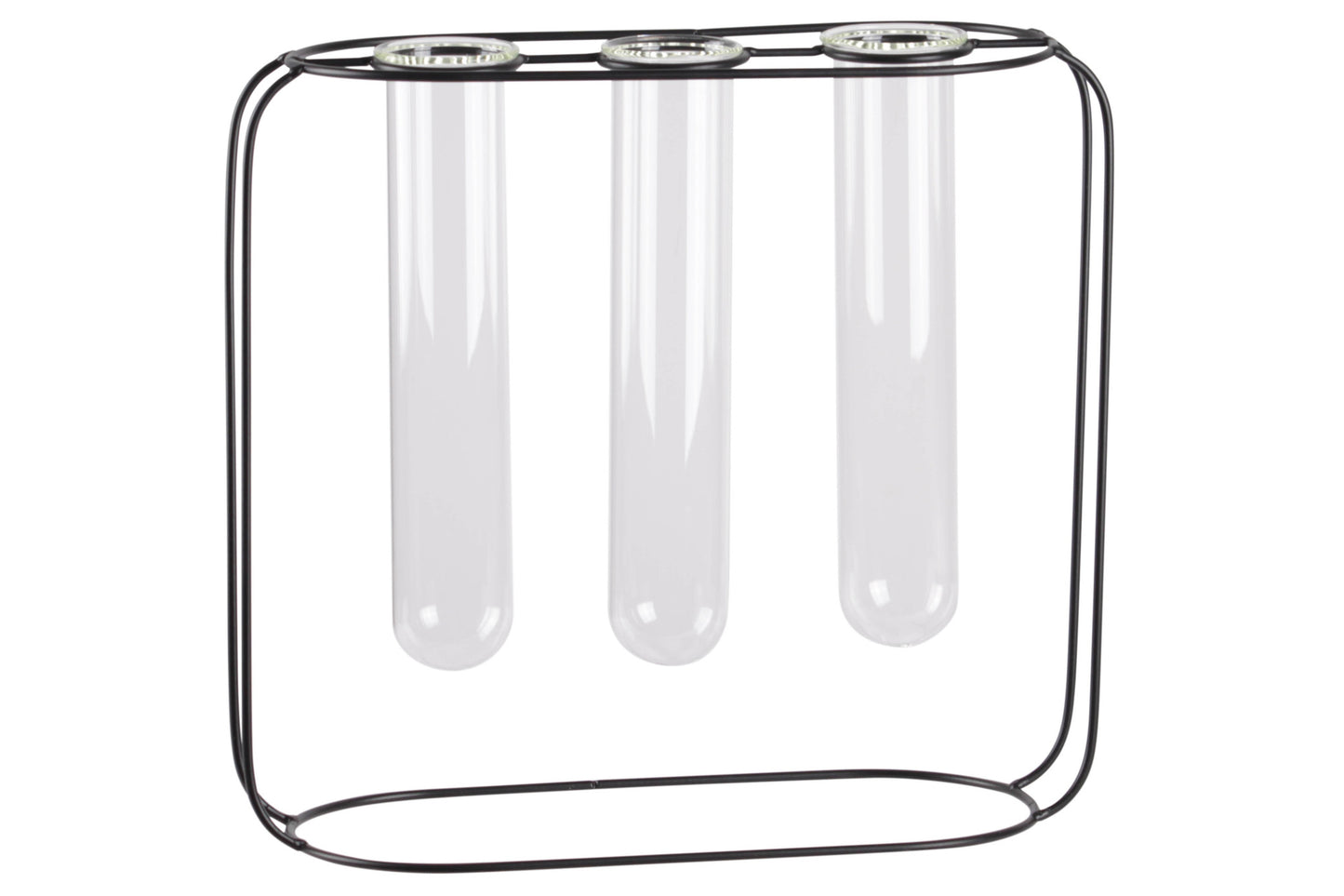 Metal Clustered Hanging Bud Vase Holder Coated Finish Black..12.50"x5.00"x11.50"H