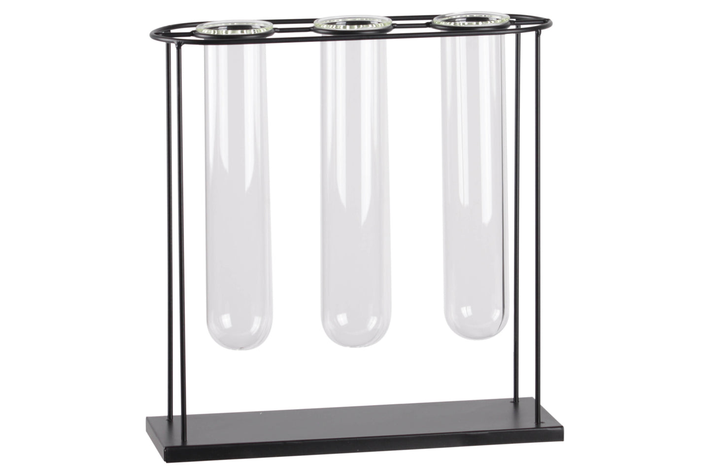 Metal Clustered Hanging Bud Vase Holder Coated Finish Black..11.00"x4.00"x11.50"H