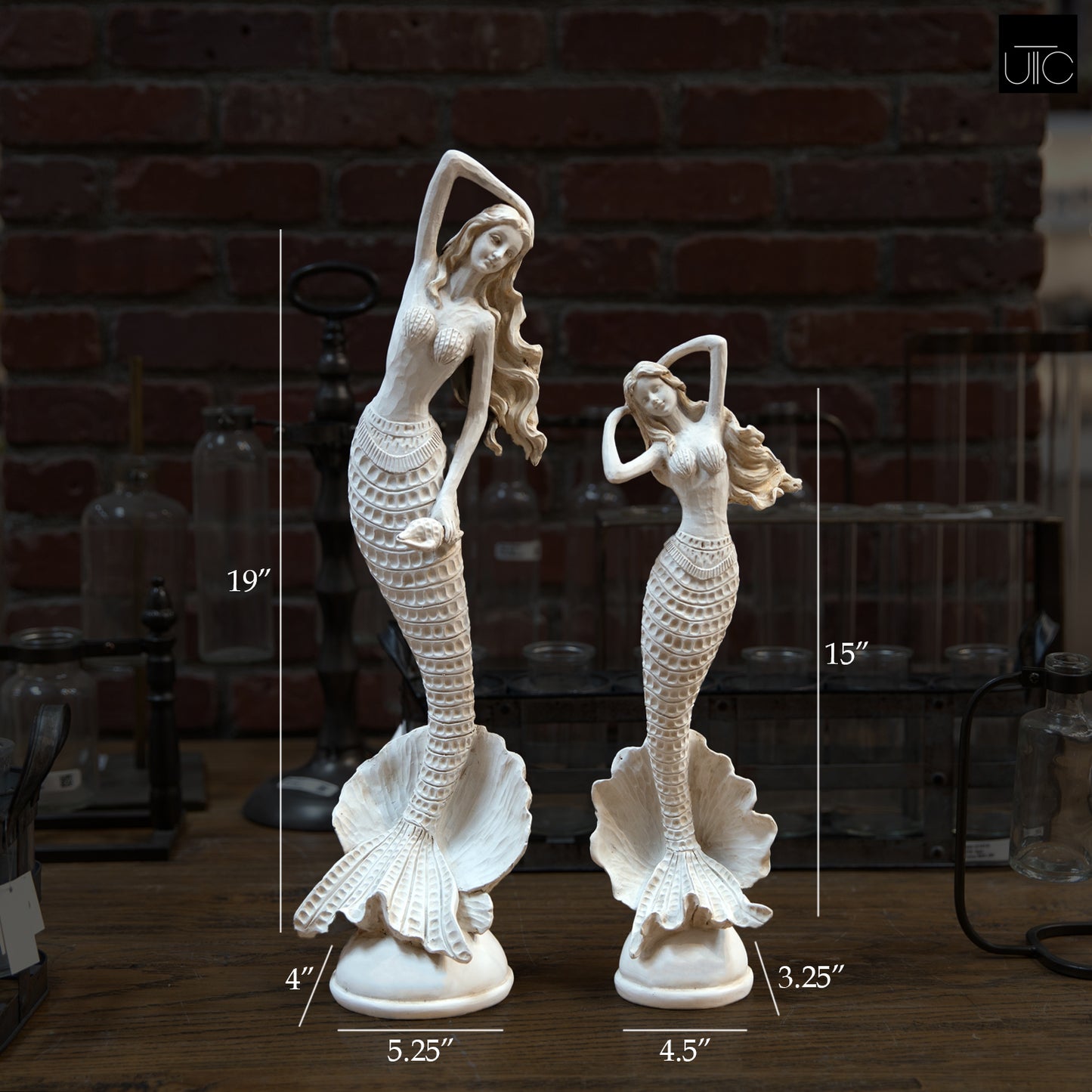 Thalurea Resin Mermaid Figurine in White