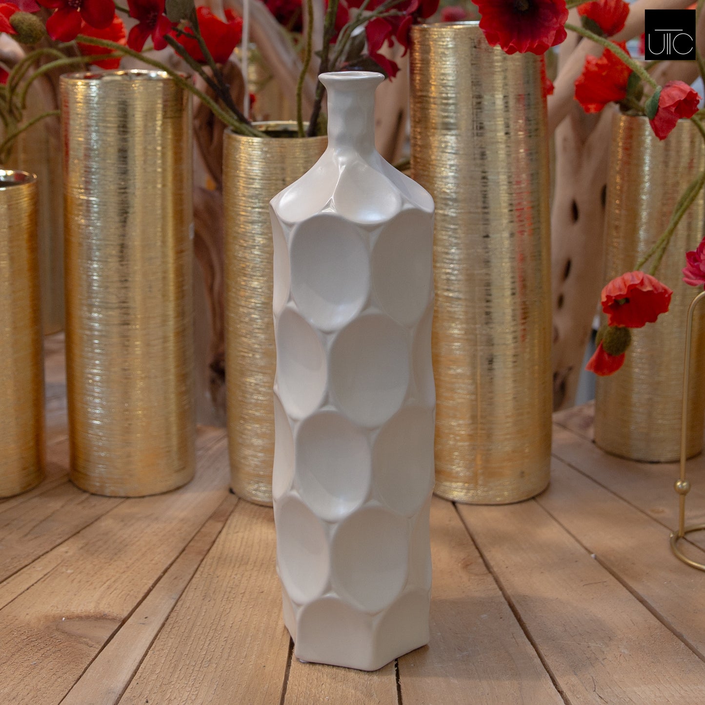 Dimpsy Ceramic Bottle Vases