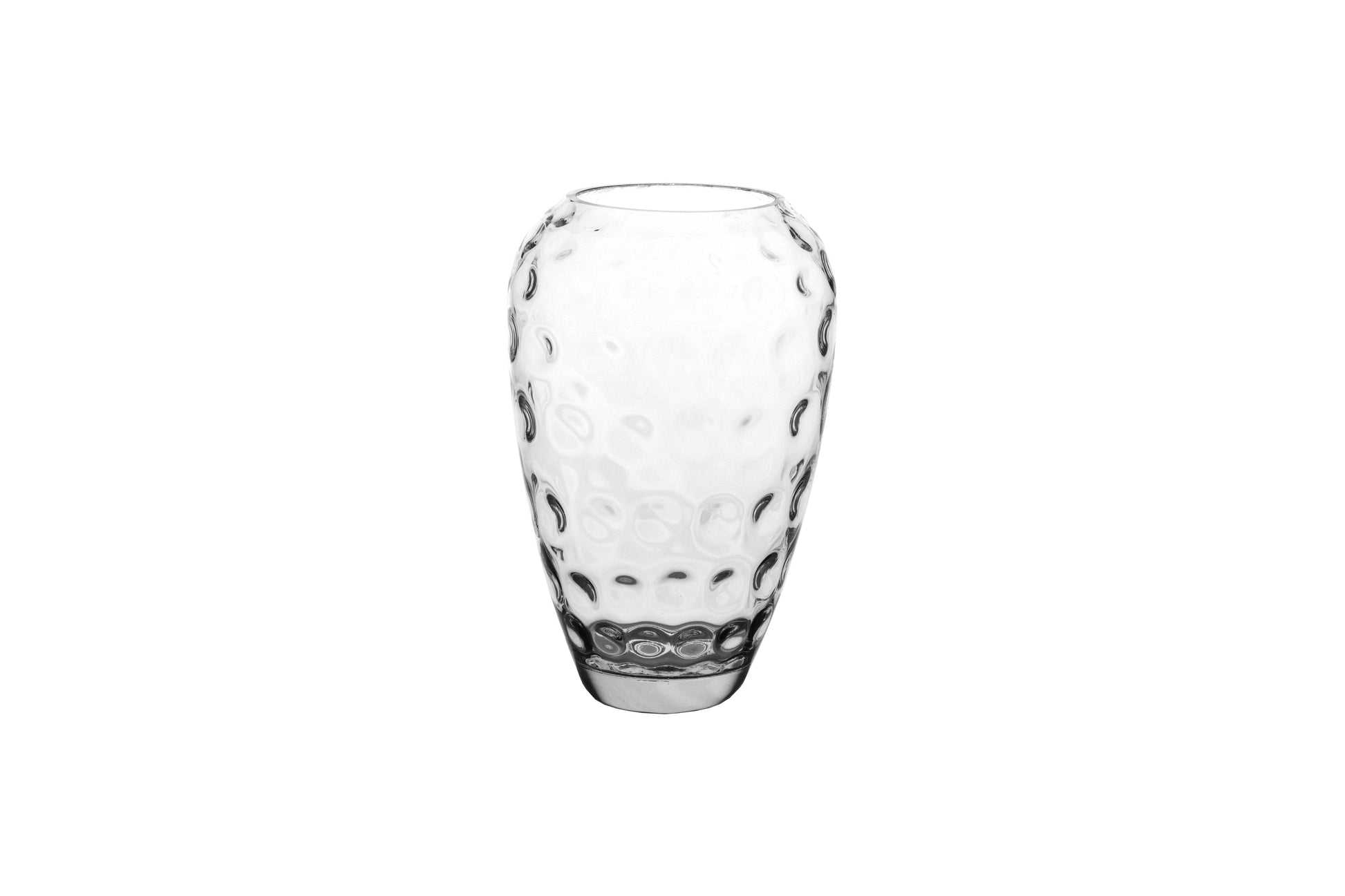 Glass Vase With Dotted Pattern Design Clear-11.00''H-Urban Trends Collection-Urban Trends Collection