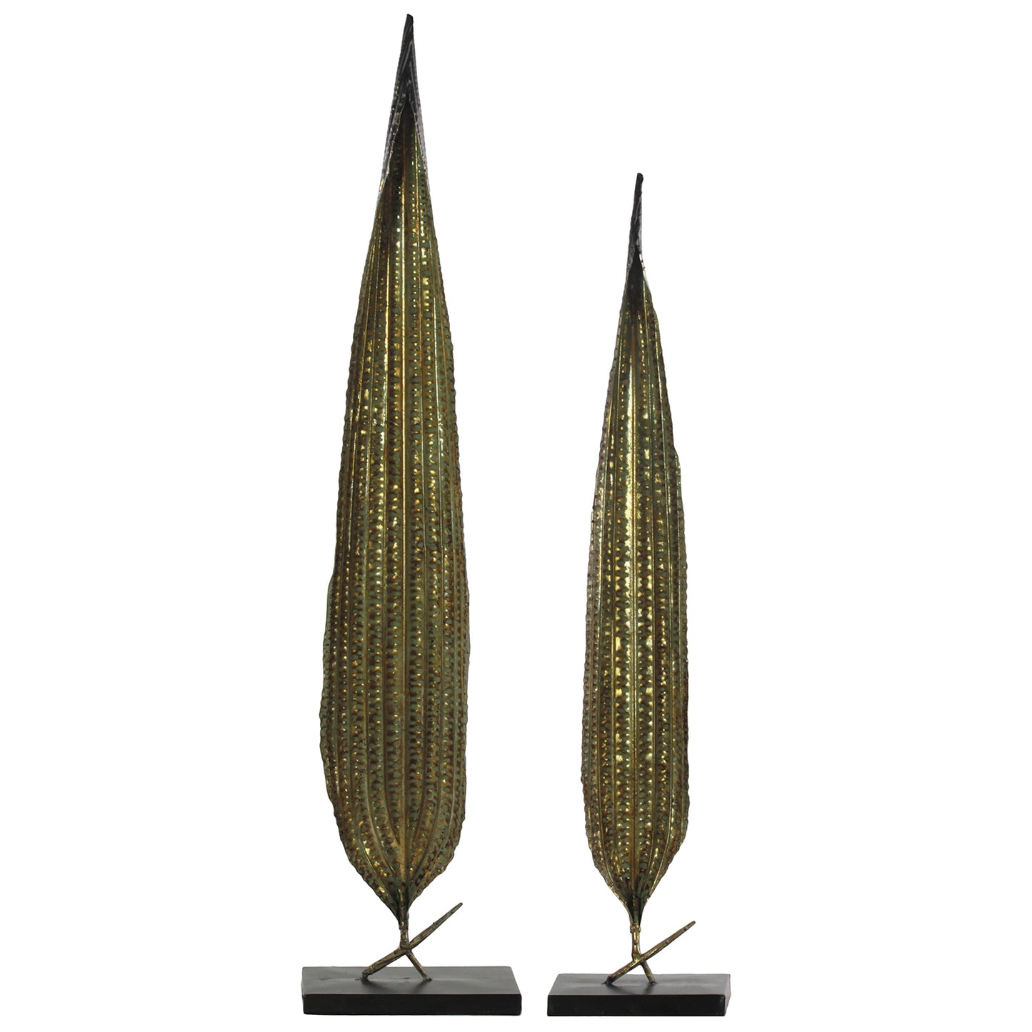 Dorelia Metal Leaf Ornament on Base