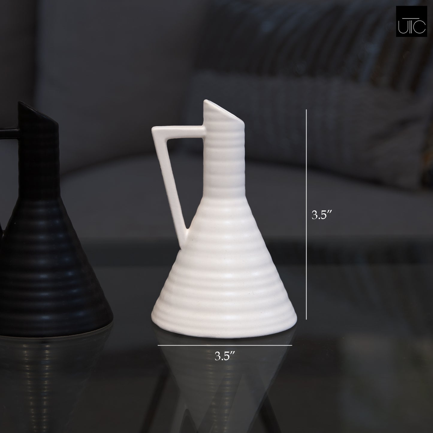 Ceramic Vase Sandstone Matte Finish-6.00"H