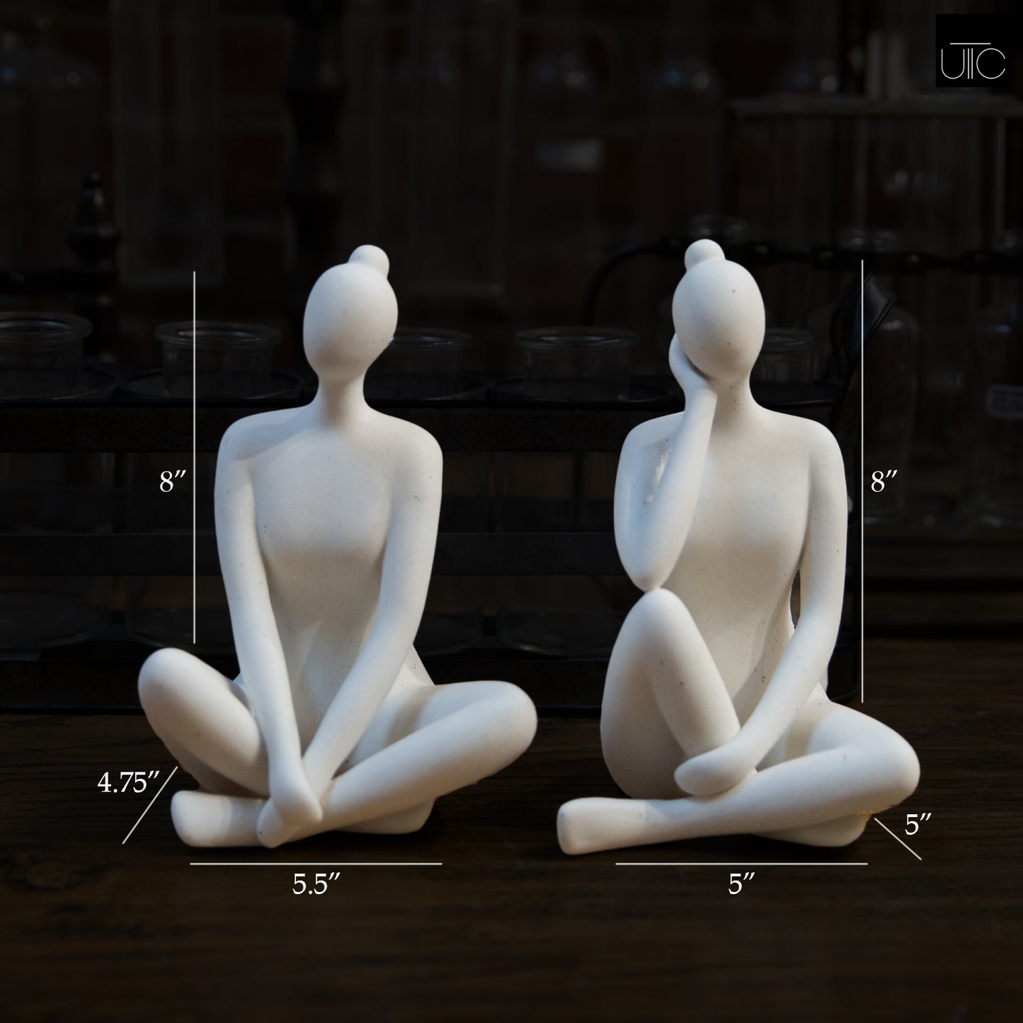 Ceramic Lady Figure White-8.00"H -68