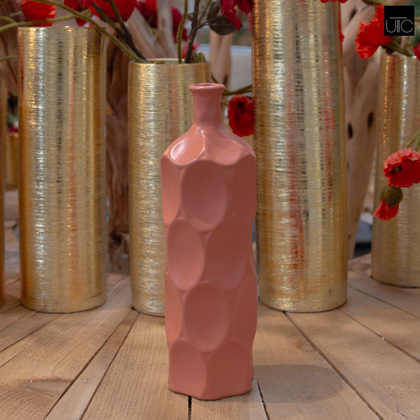 Dimpsy Ceramic Bottle Vases