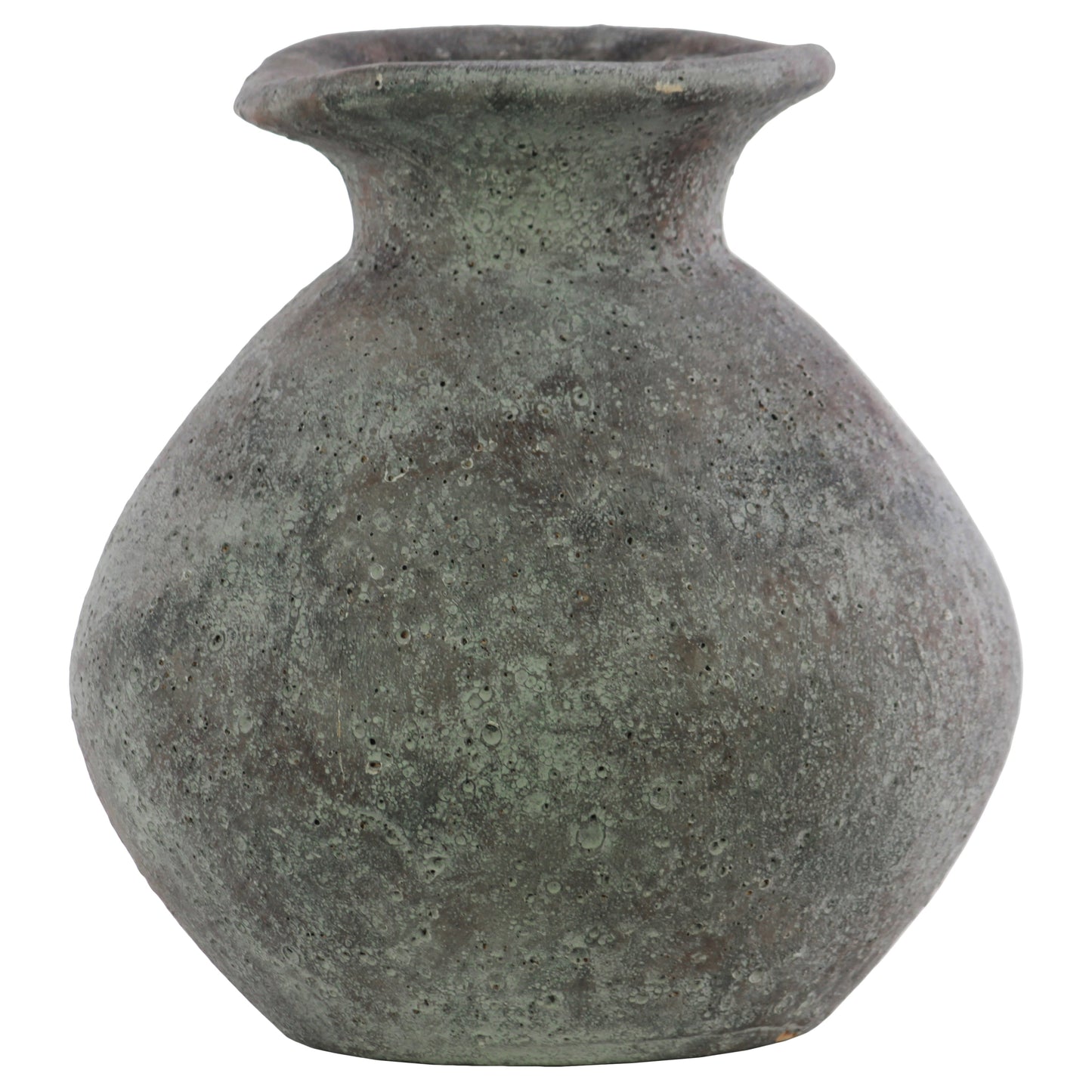 Neena Terracotta Bellied Round Flower Vase with Uneven Lips