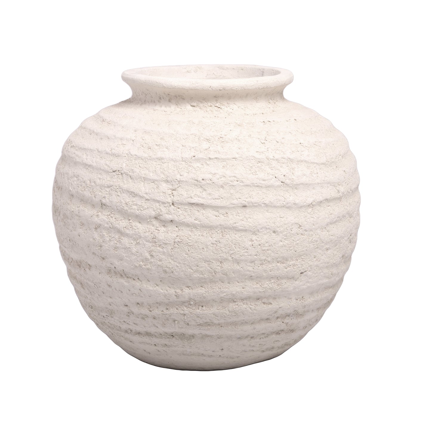 A gray terracotta pot isolated on a white background