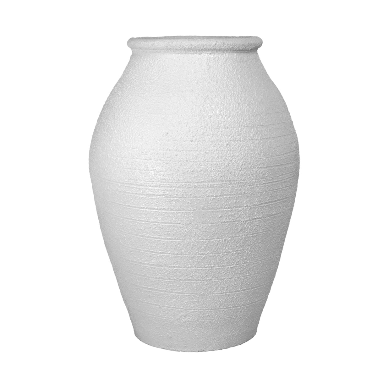 White textured vase on a white background