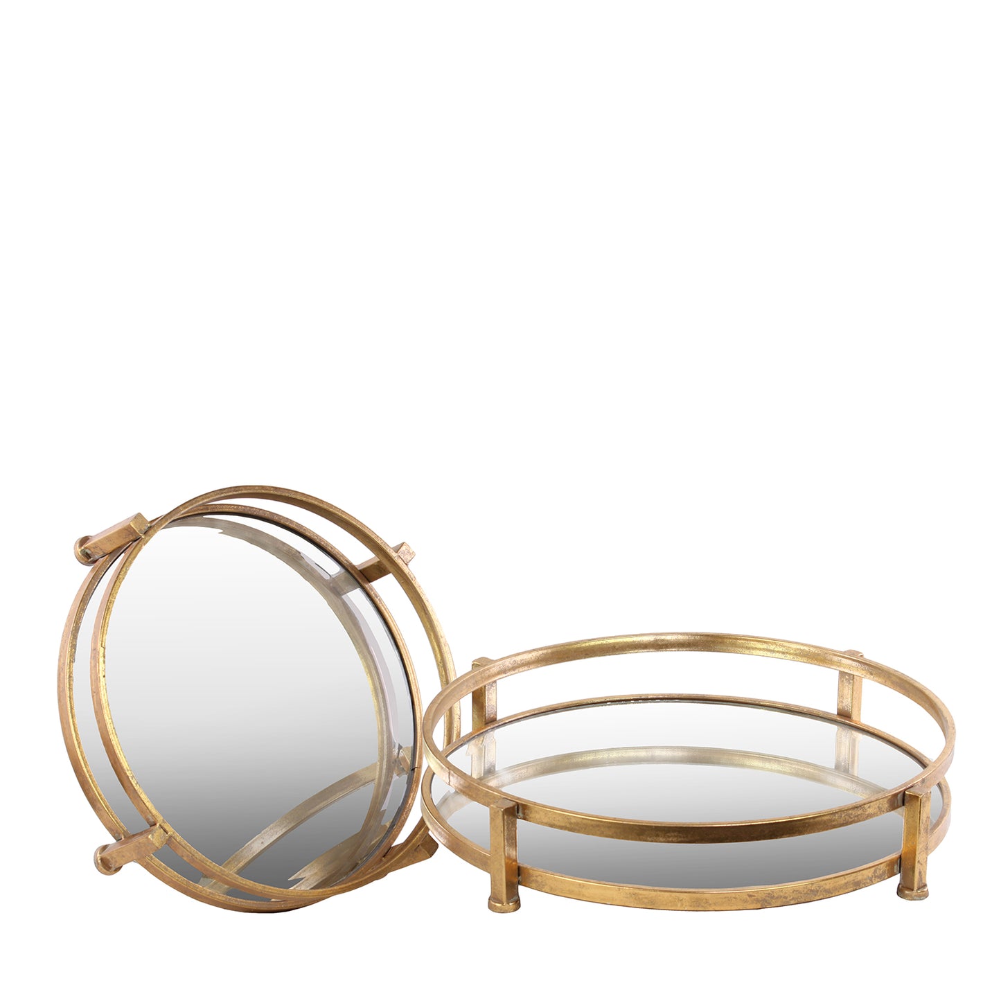 Lainey Metal Round Tray Set