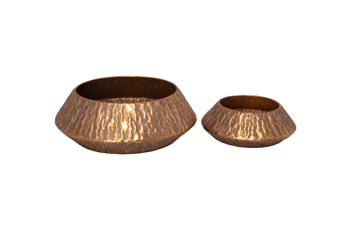 Metal Planter Set of 2 Gold-5.00"H