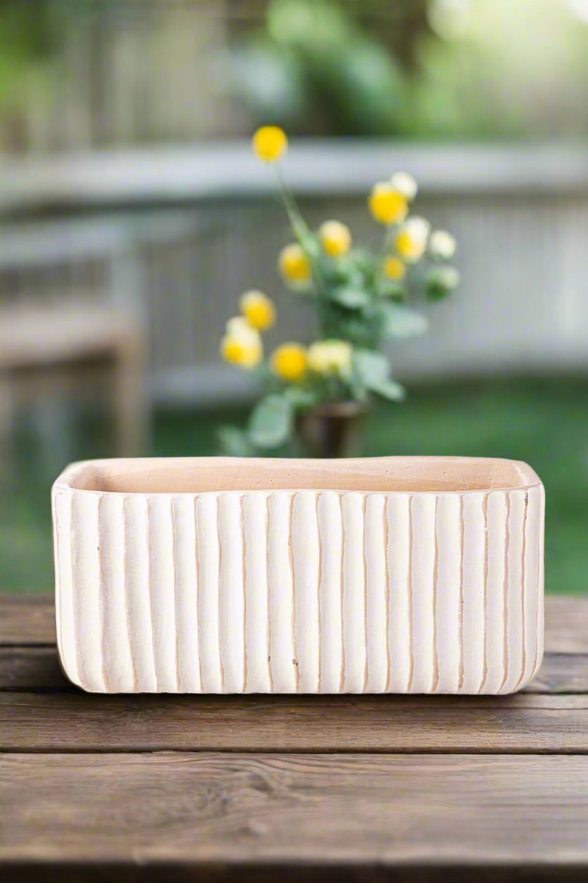 Callan Rectangular Column Design Cement Planter