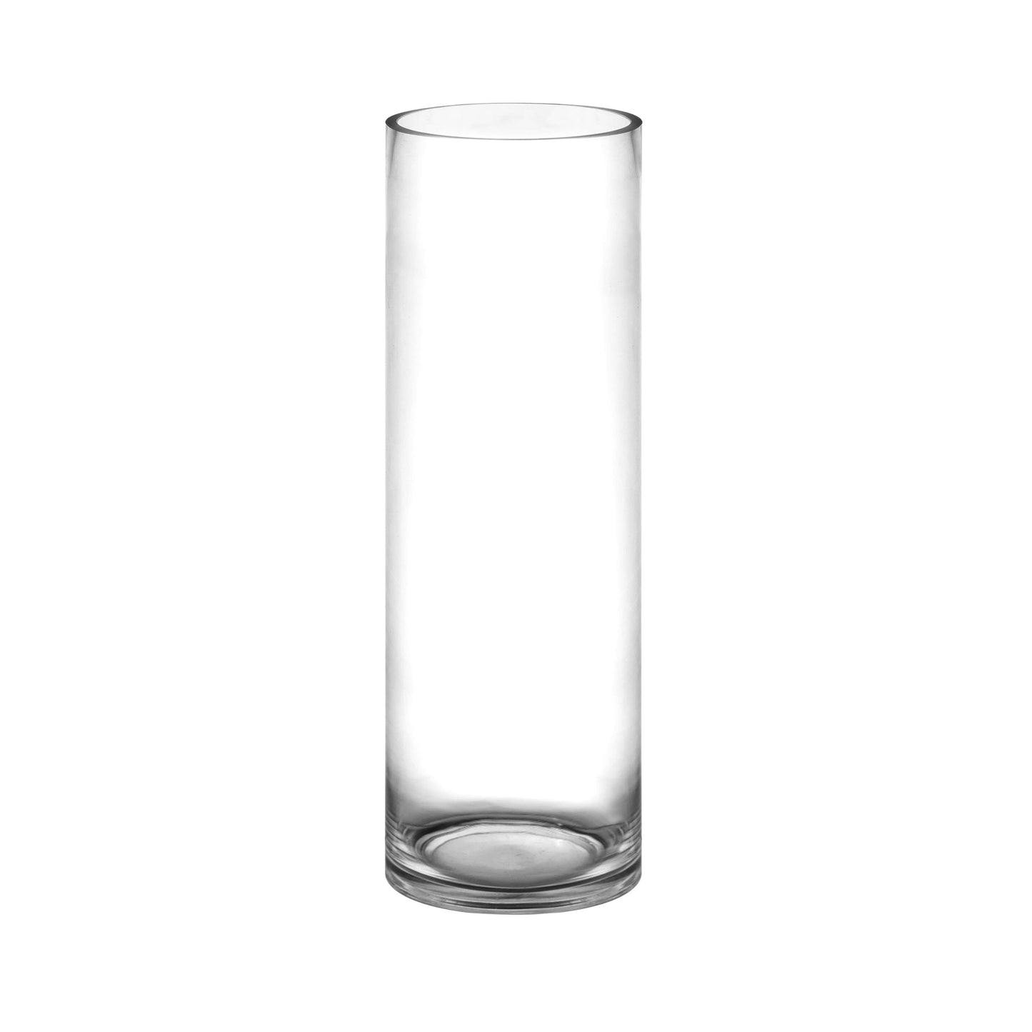 Clear glass vase on a white background