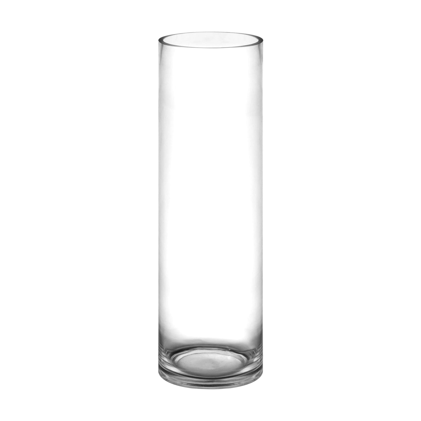 Clear glass vase on a white background