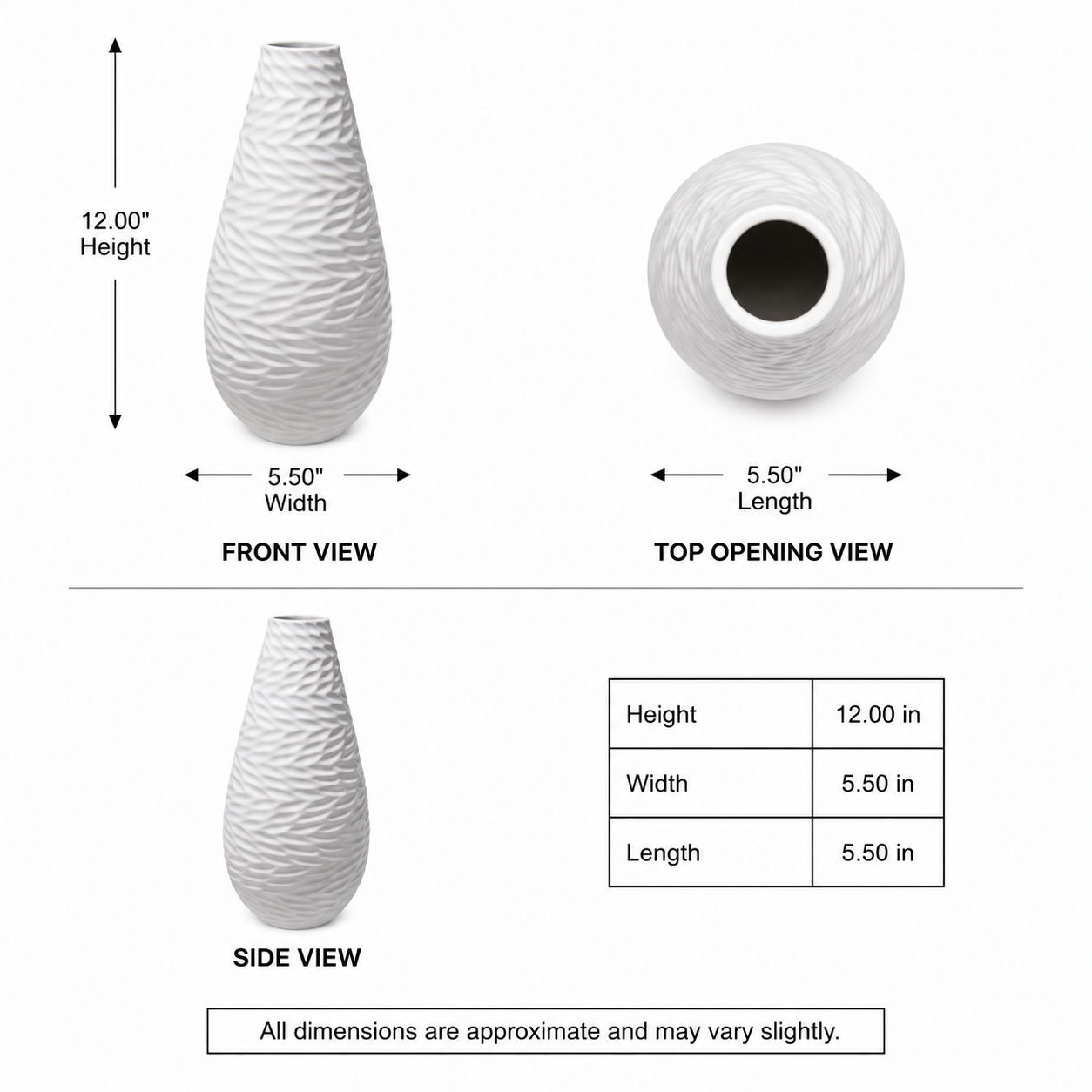Joplin Engraved Bellied Ceramic Vase