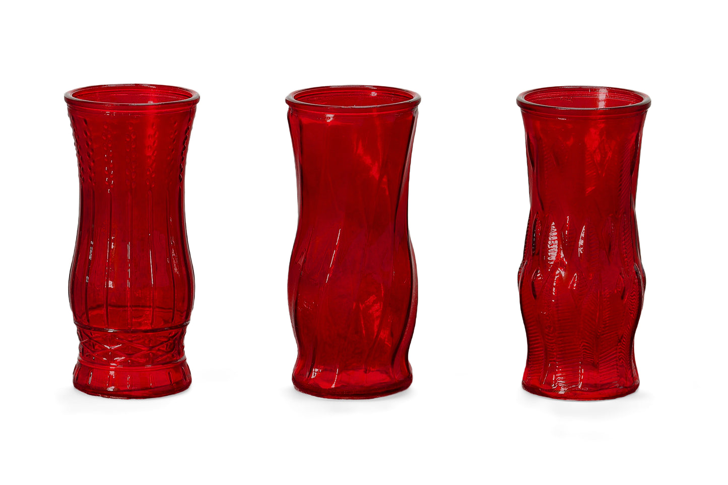 Classic Machine Made Glass Vase 3 Asst-9.75"H-Urban Trends Collection-Clear-Urban Trends Collection