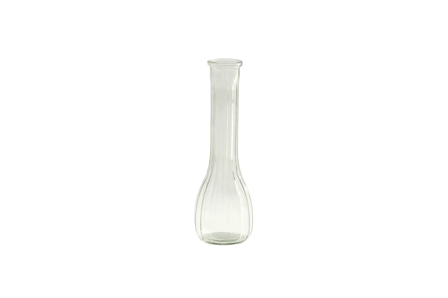 Quira Ribbed Bud Vase-Urban Trends Collection-Clear-Urban Trends Collection