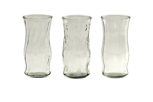 Machine Made Glass Vase Assortment of Three Clear-8.00"H-Urban Trends Collection-Urban Trends Collection