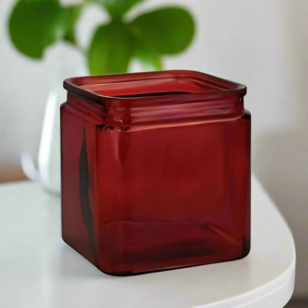 Blythe Cube Glass Vase-Urban Trends Collection-Urban Trends Collection