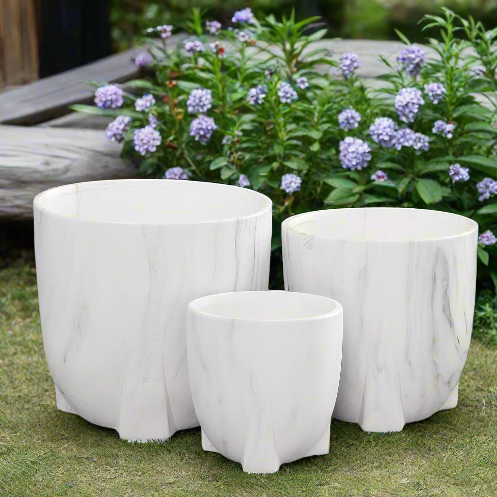Myora Marble Tripod Planter Set (Set of 3)