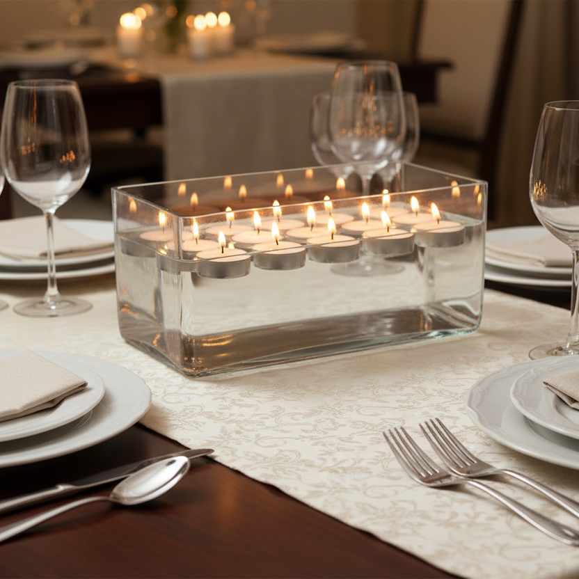 Elaris Rectangular Clear Glass Trough