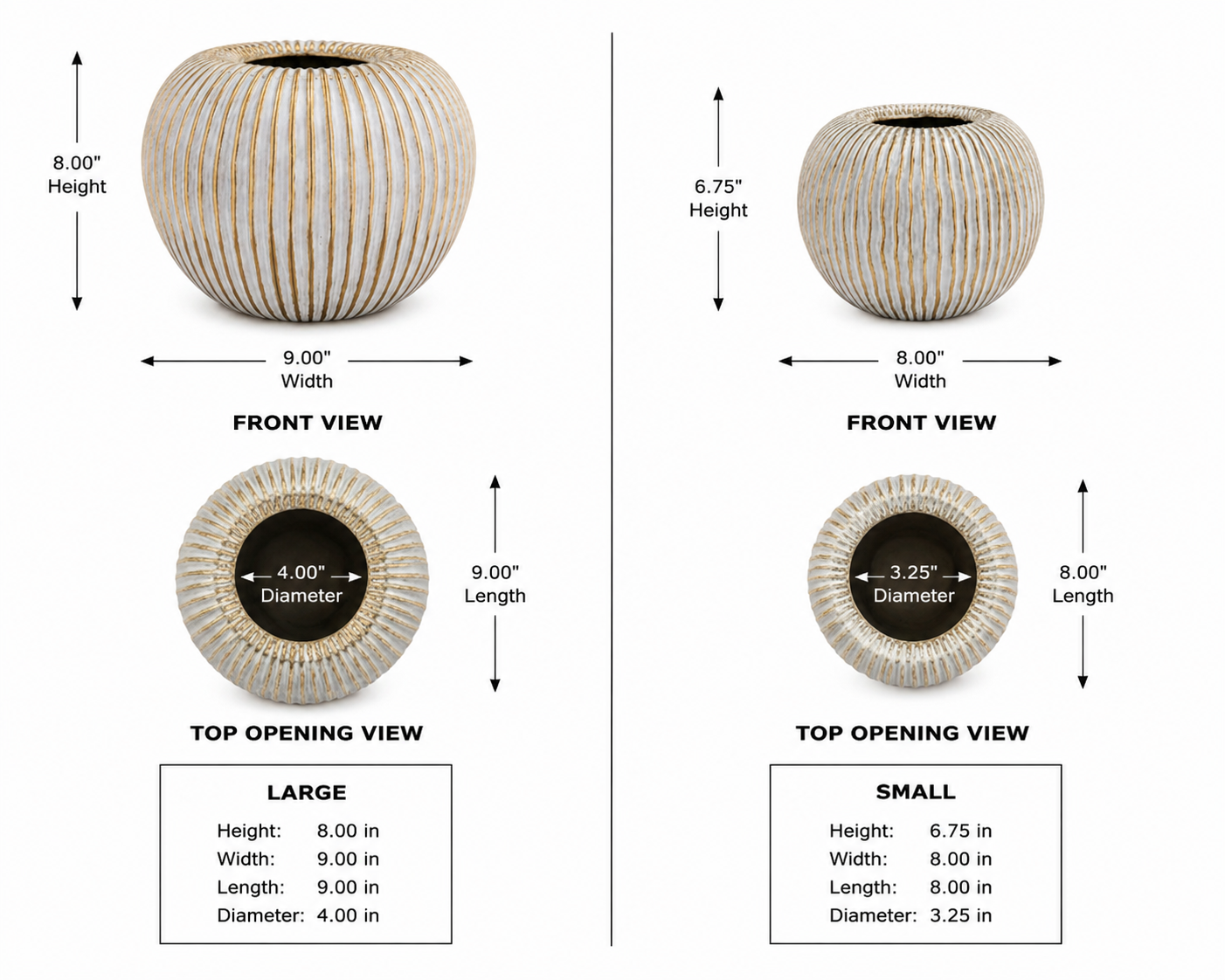Ziana Ribbed Ovoid Ceramic Vase