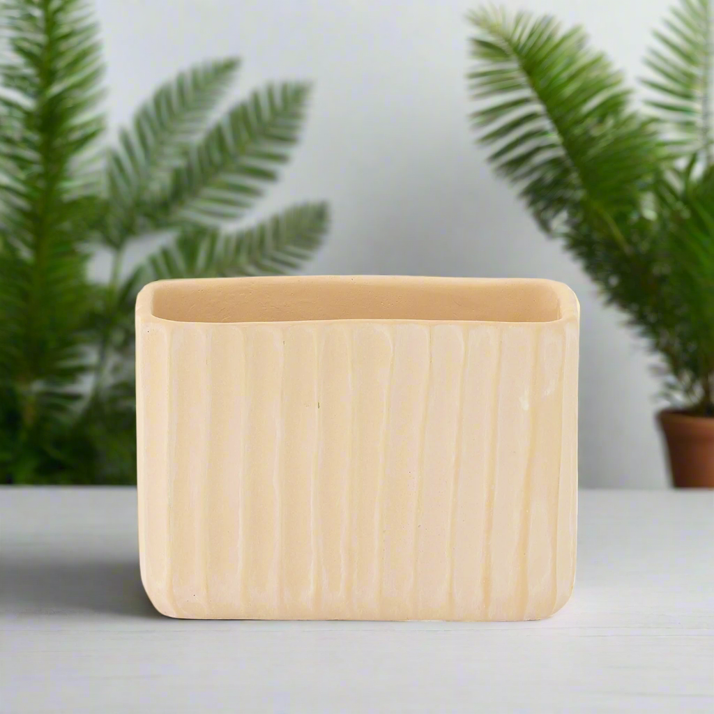 Bridget Cement Tall Rectangular Pot