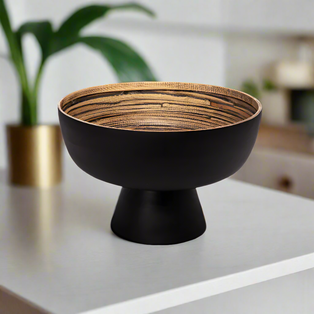 Nova Lacquer Bamboo Bowl with Base