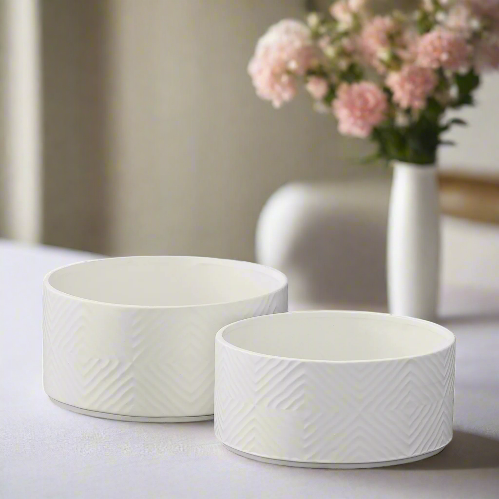 Zerel Diamond Burst Ceramic Planter Set (Set of 2)