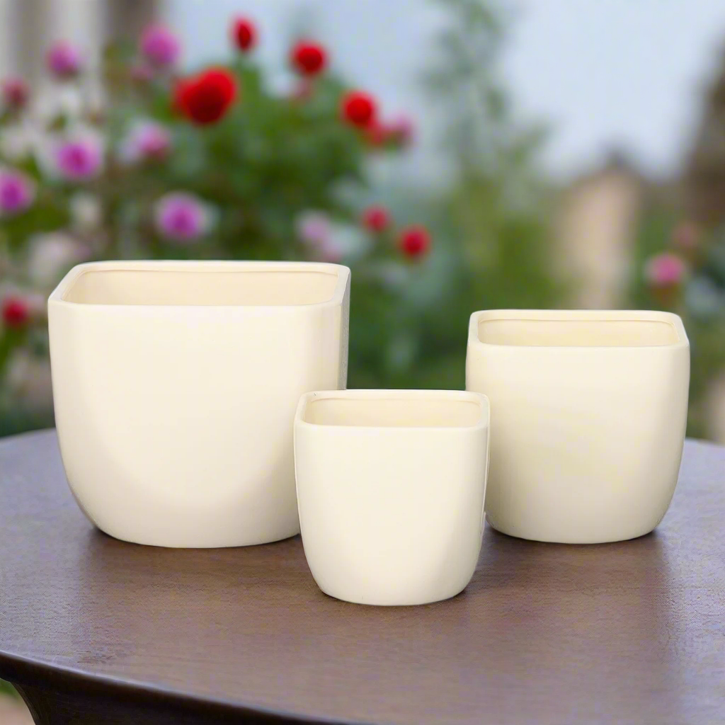 Arama Ceramic Round Planter Set (Set of 3)