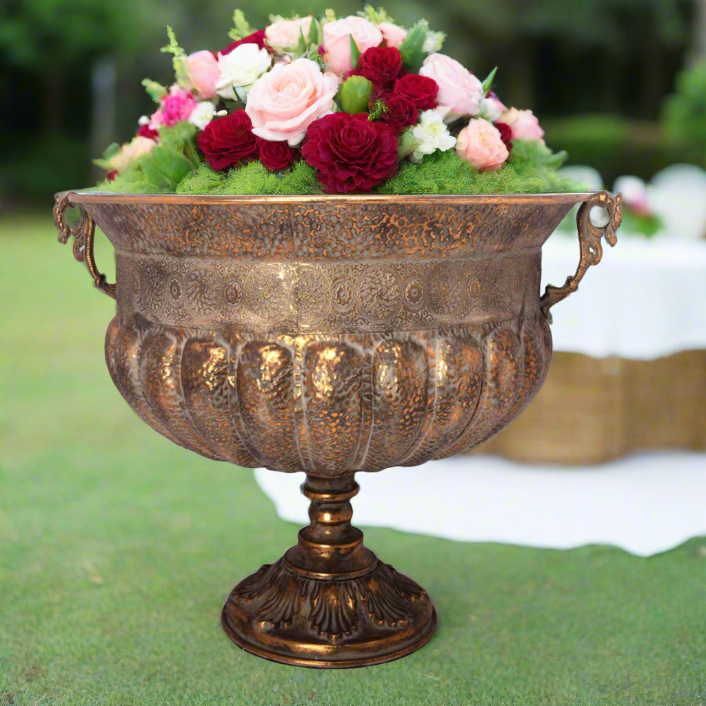Brynne Metal Gold Urn Planter