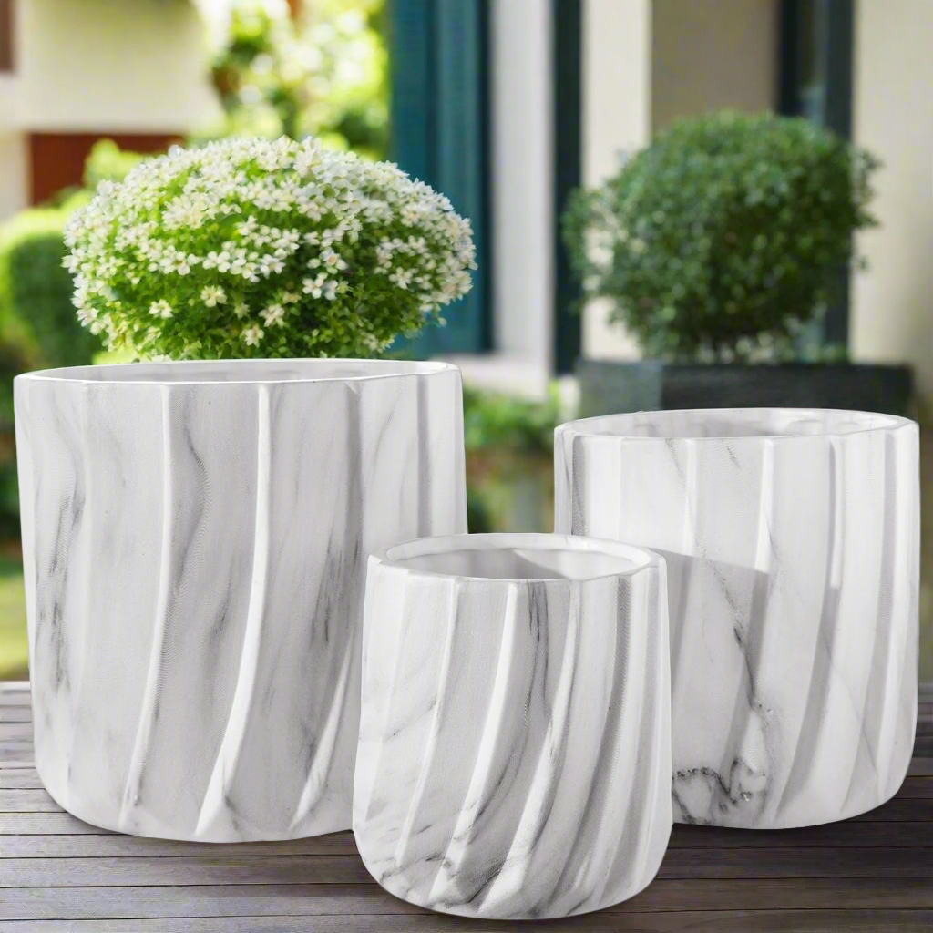 Thalia Ceramic Round Planter Set (Set of 3)