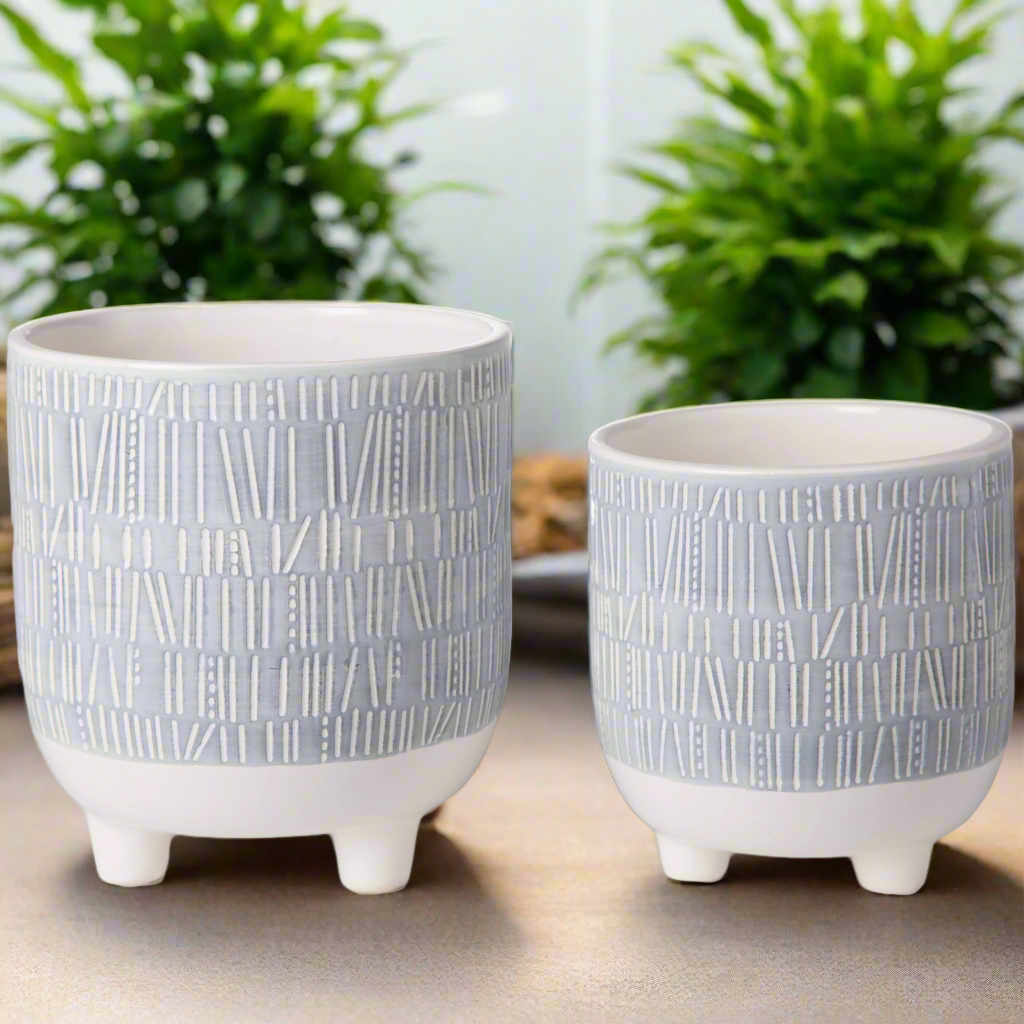 Rivelle Abstract Line Tripod Planter Set (Set of 2)
