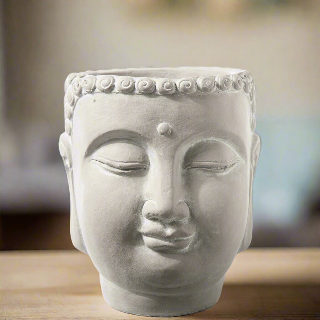 Mael Cement Lady Buddha Head Pot
