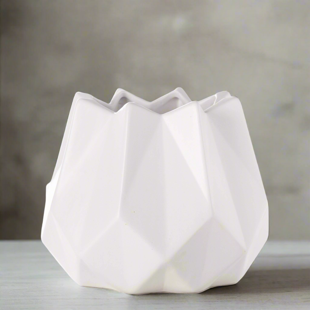 Isari Sloped Geometric Ceramic Planter