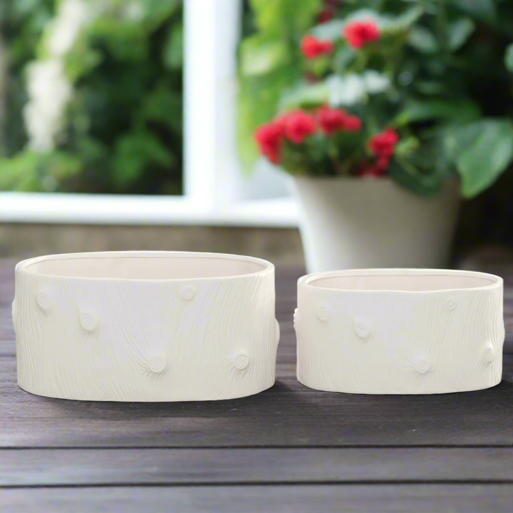 Potria Ceramic Oval Planter Set (Set of 2)