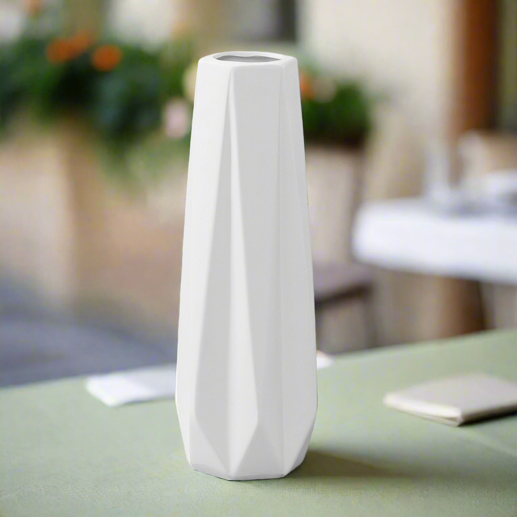 Dixie Ceramic Round Geometric Belly Vase