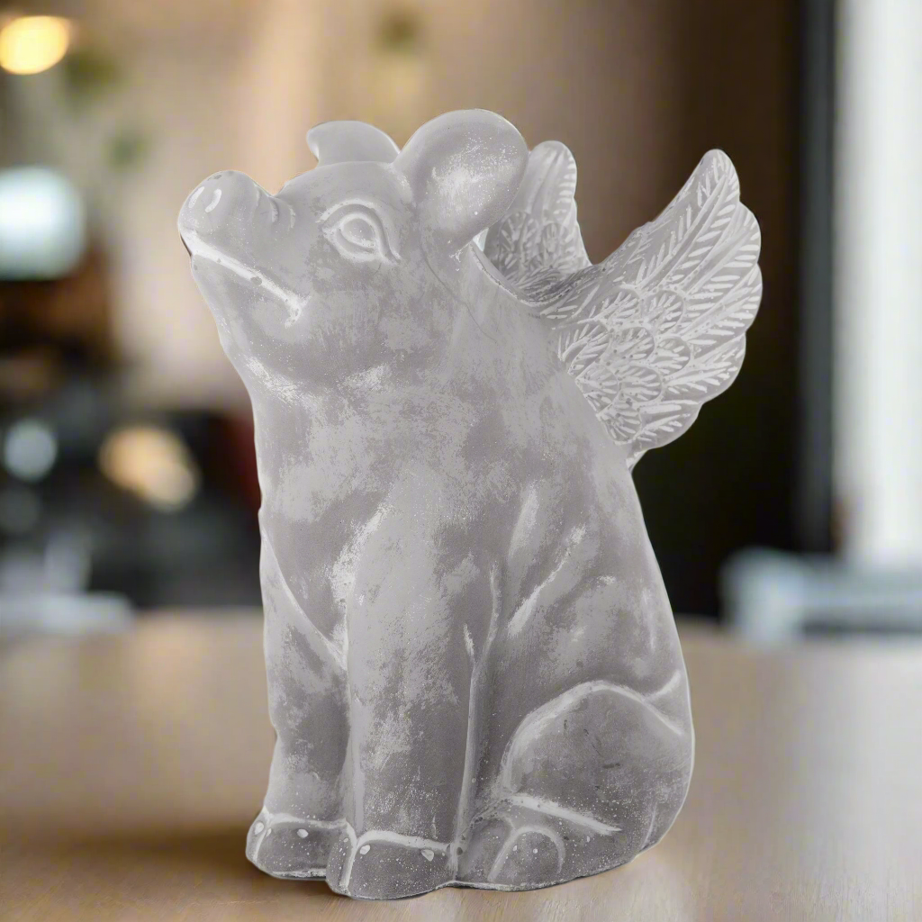 Lawra Cement Winged Piglet Figurine