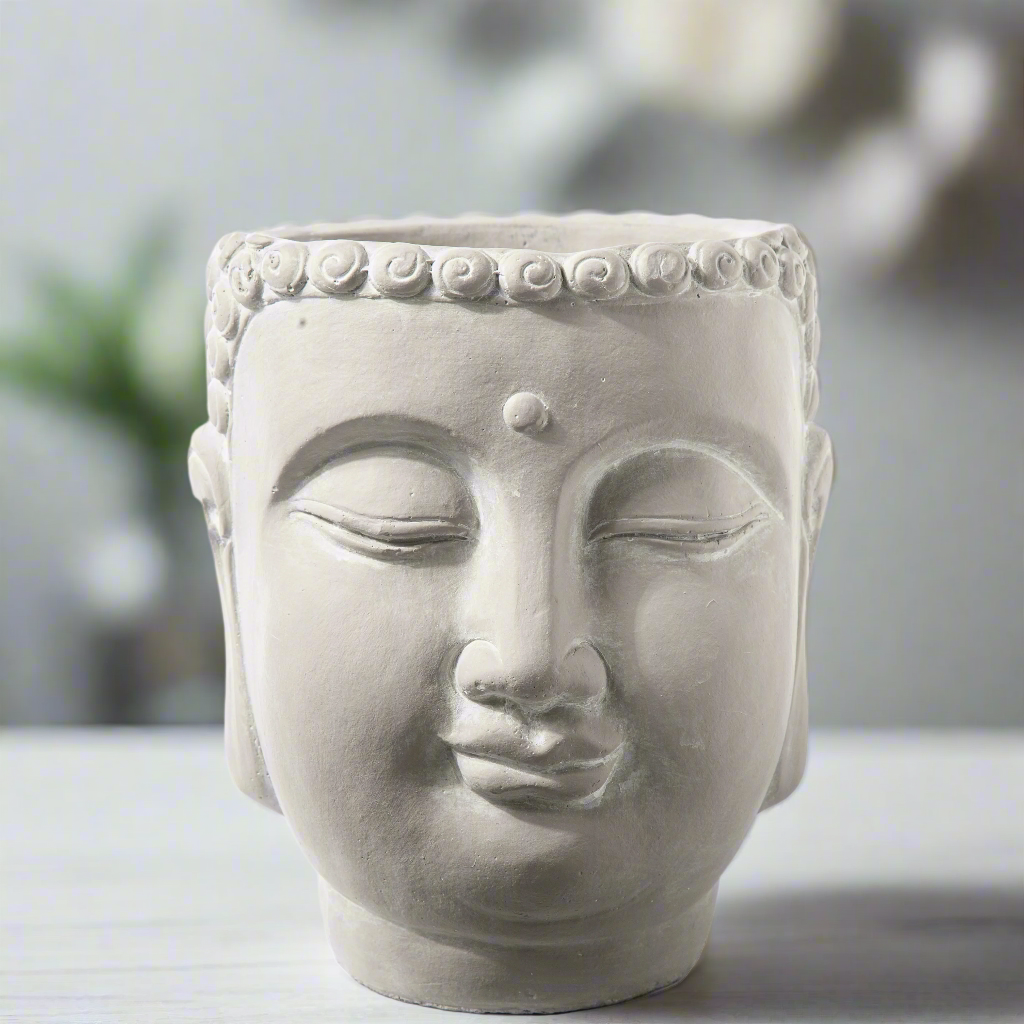 Mael Cement Lady Buddha Head Pot