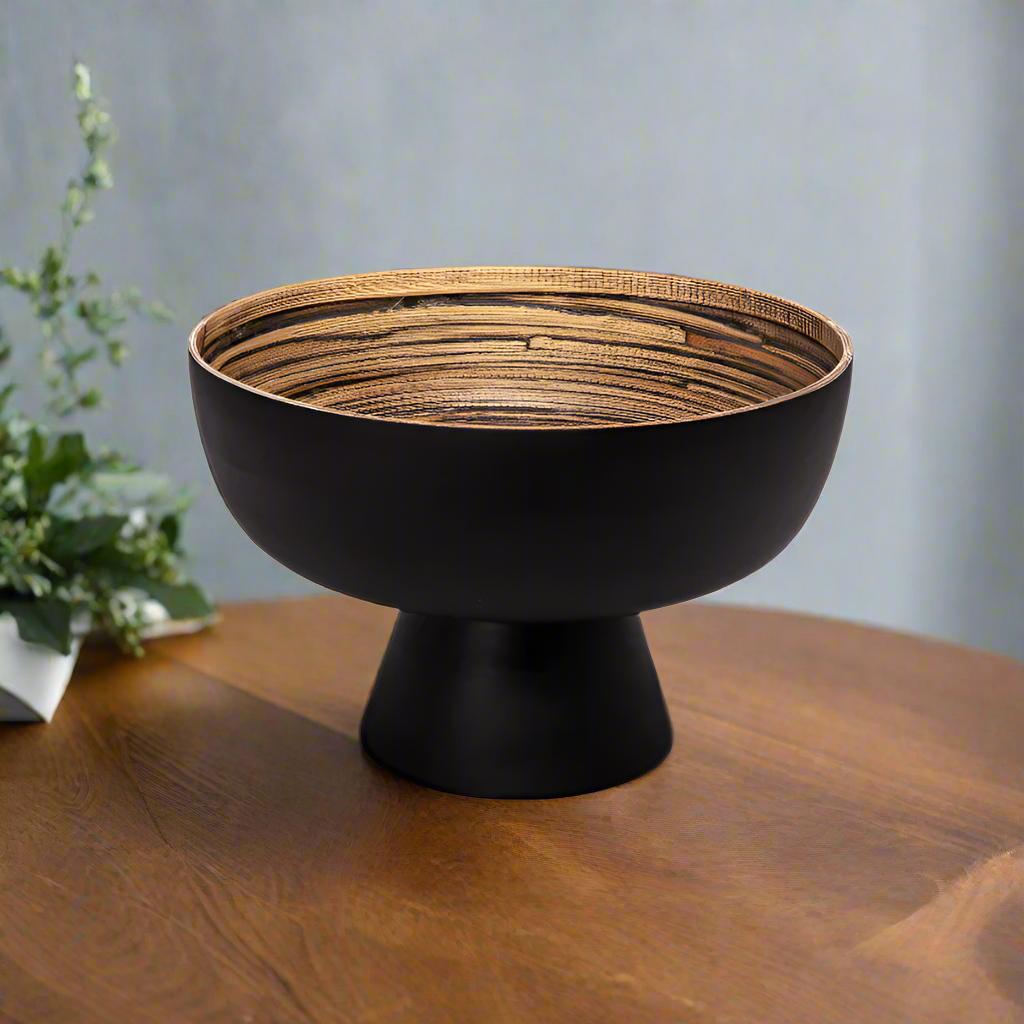 Nova Lacquer Bamboo Bowl with Base