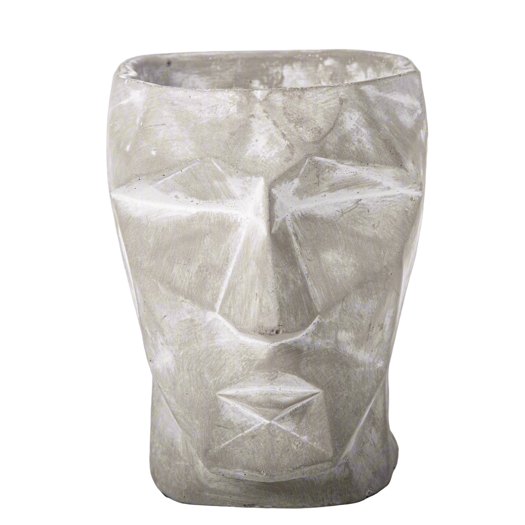 Otis Cement Pixelated Head Planter