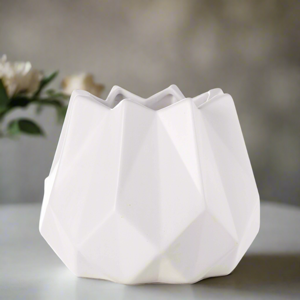 Isari Sloped Geometric Ceramic Planter
