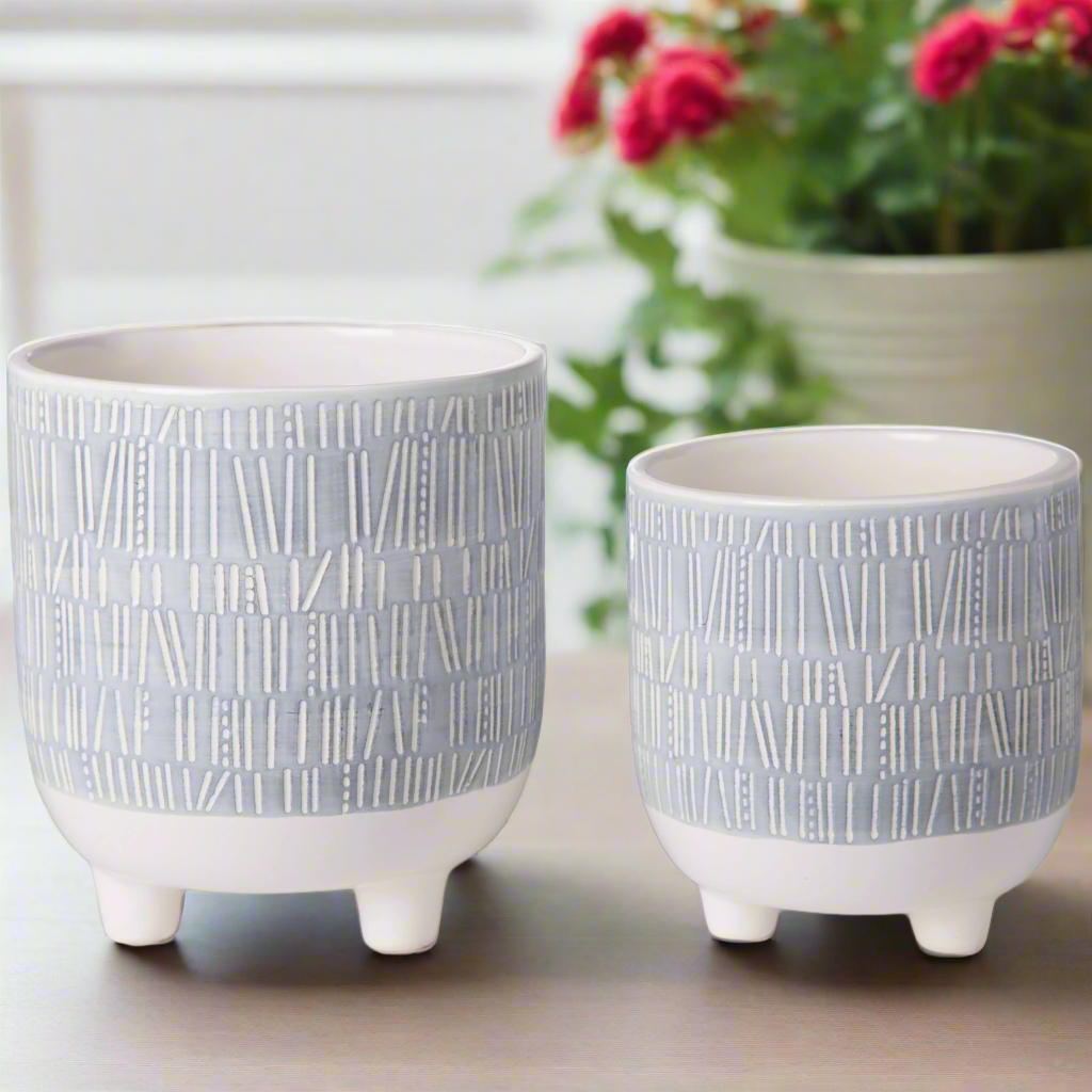 Rivelle Abstract Line Tripod Planter Set (Set of 2)