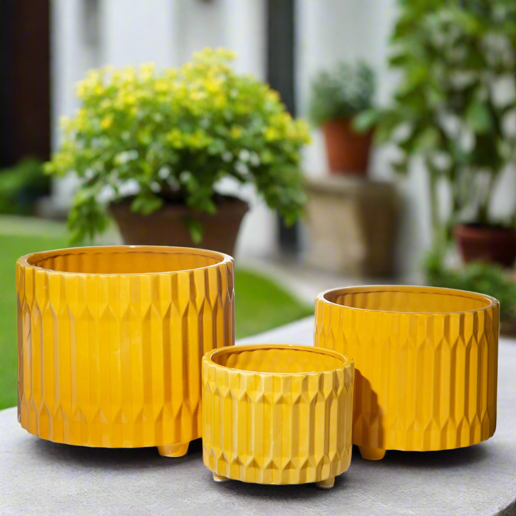 Spivora Geometric Tripod Planter Set (Set of 3)