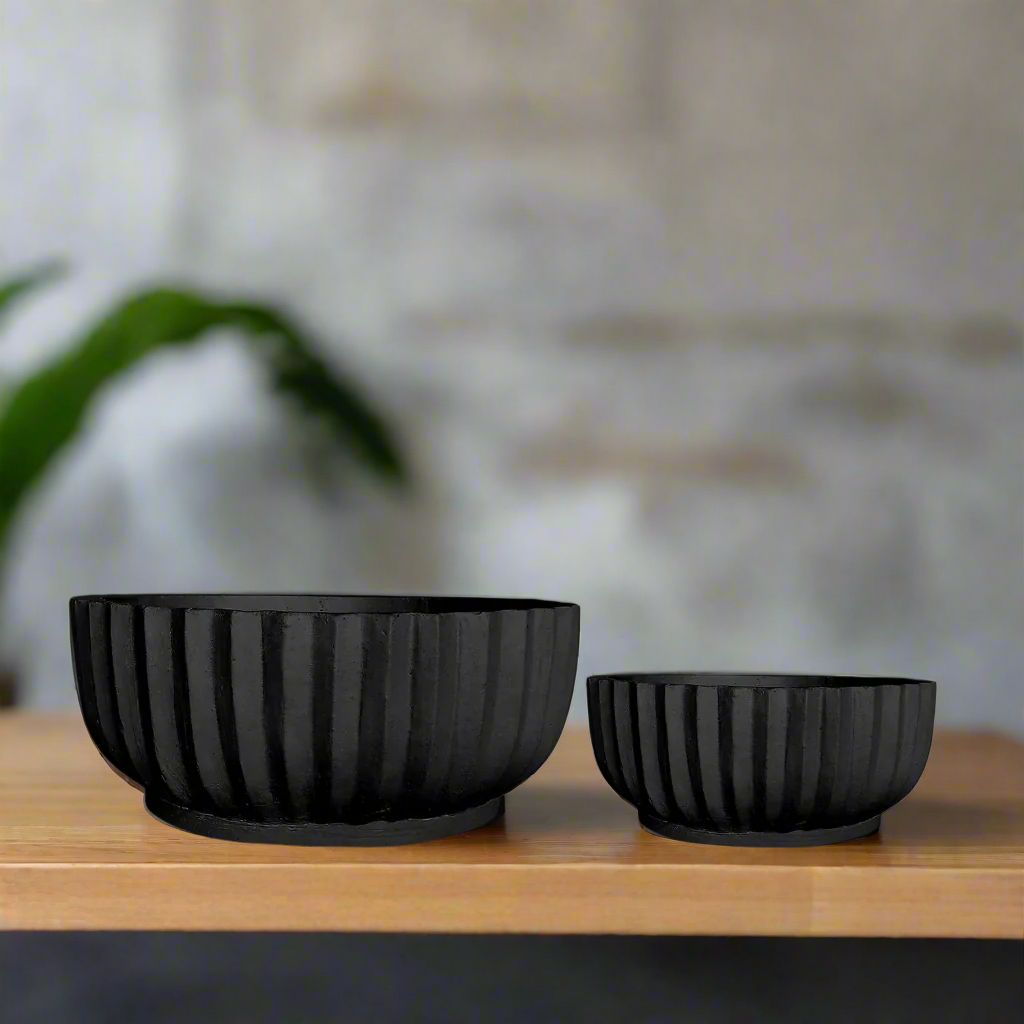 Rinell Fiber Clay Planter Set (Set of 2)