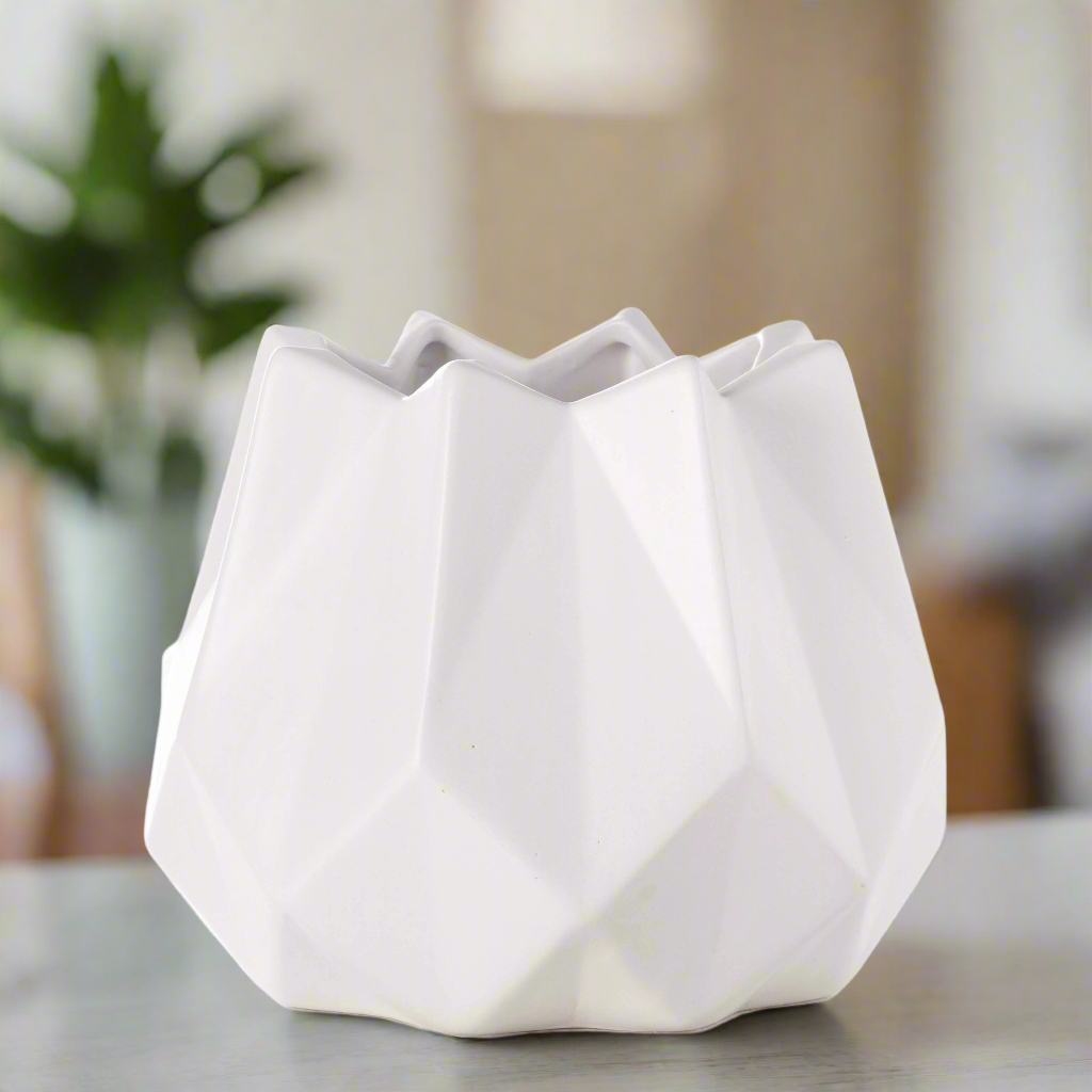 Isari Sloped Geometric Ceramic Planter