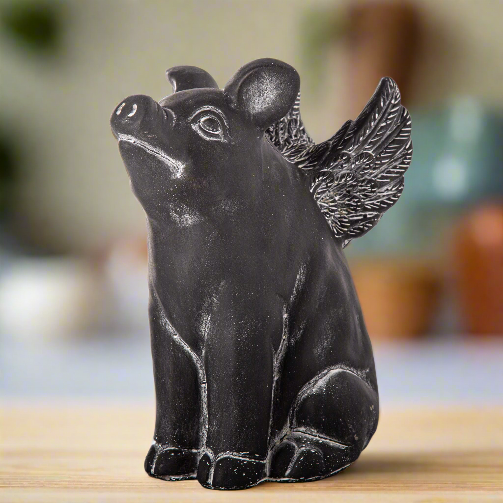 Lawra Cement Winged Piglet Figurine