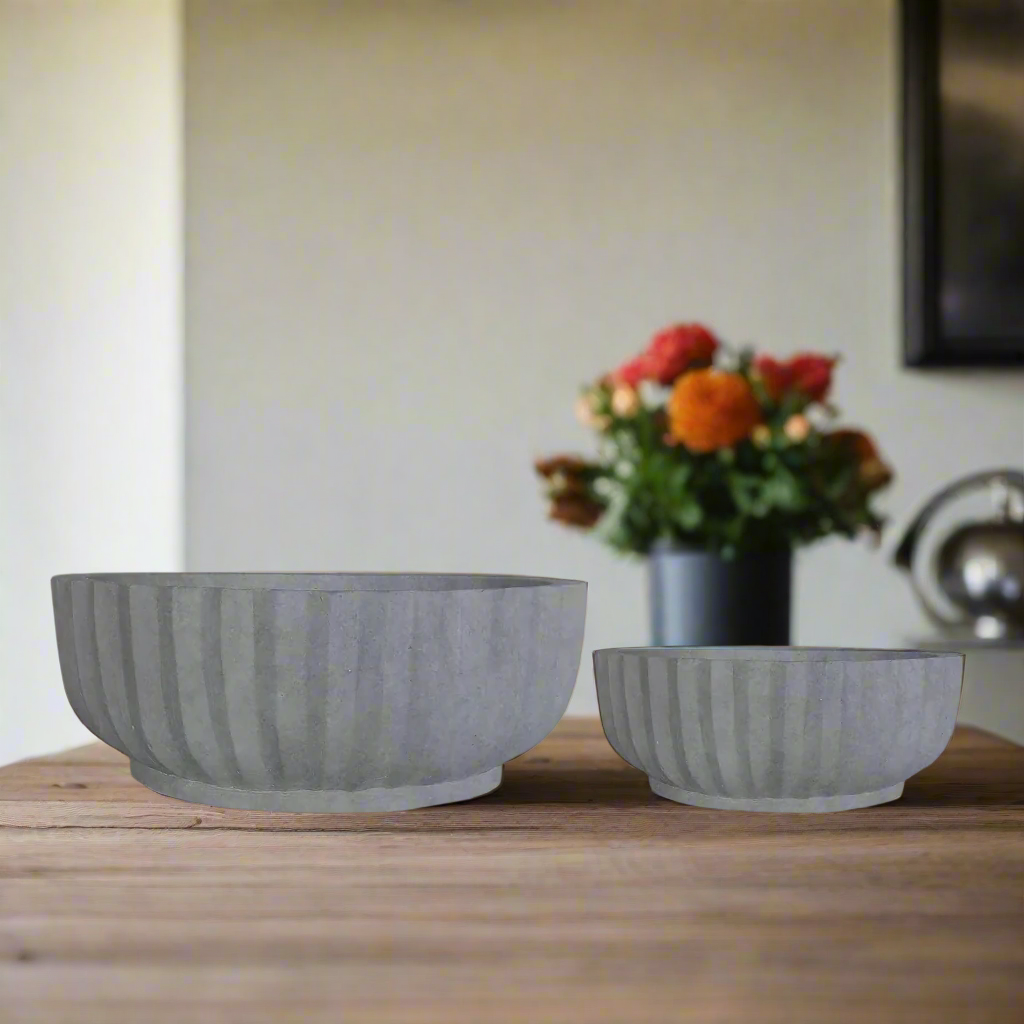 Rinell Fiber Clay Planter Set (Set of 2)