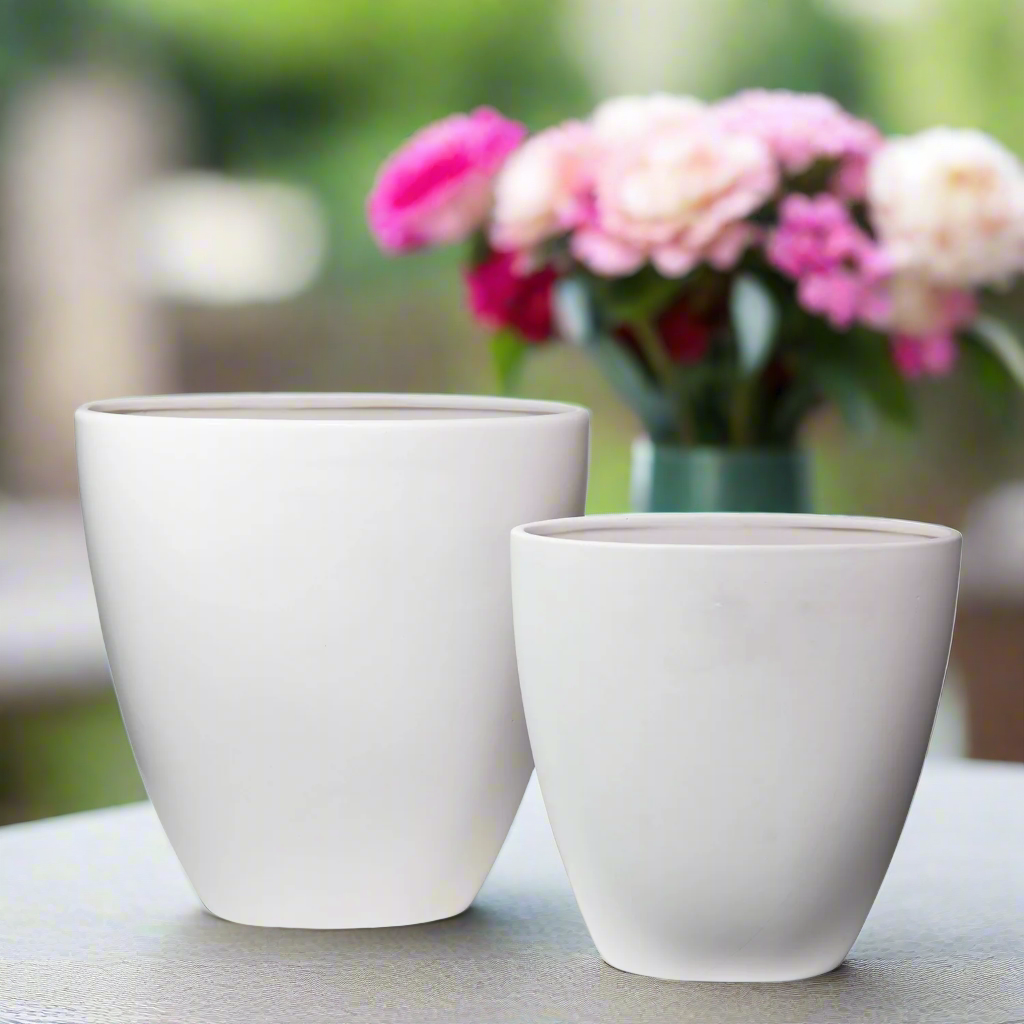 Isla Ceramic Tall Oval Pot (Set of 2)